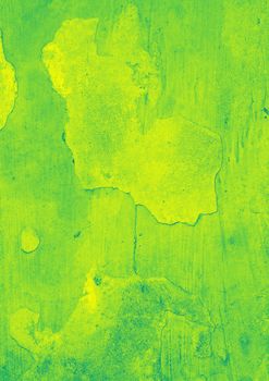 Grunge green and yellow painted wall