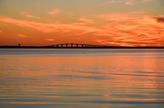 Oland bridge at sunset