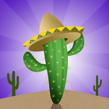 cactus with sombrero