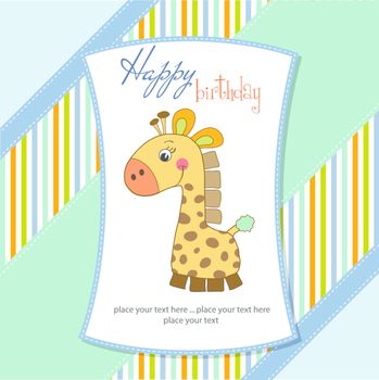 birthday card with giraffe
