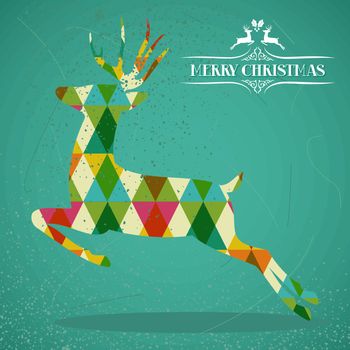 Merry Christmas colorful reindeer shape.