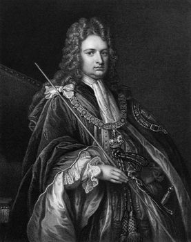 Robert Harley, 1st Earl of Oxford and Earl Mortimer (1661-1724) on engraving from 1830. British politician and statesman. Engraved by W.T.Mote and published in ''Portraits of Illustrious Personages of Great Britain'',UK,1830.