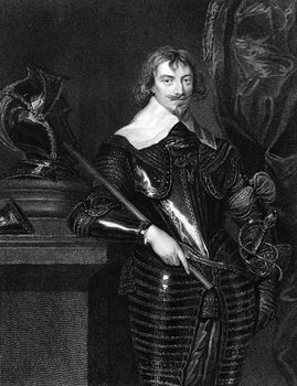 Robert Rich, 2nd Earl of Warwick (1587-1658) on engraving from 1827. English colonial administrator, admiral, and puritan. Engraved by H.Robinson and published in ''Portraits of Illustrious Personages of Great Britain'',UK,1827.