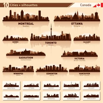 City skyline set. 10  city silhouettes of Canada #1