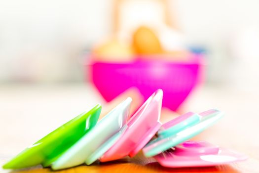 Colourful kitchen utensils