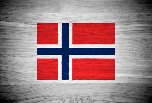 Norway flag on wood texture