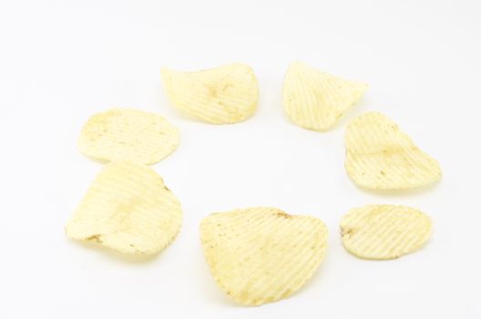 snack potato chips isolated on white 