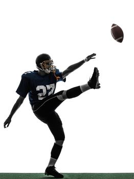 american football player man kicker kicking silhouette
