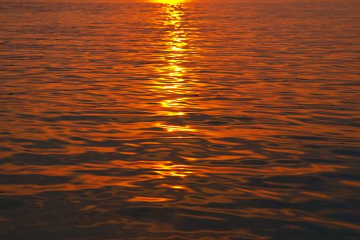 sunset in ripple water