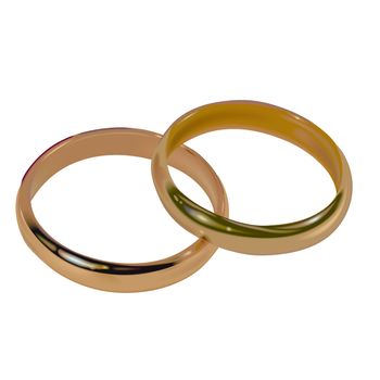 Wedding Rings - Colored Illustration, Vector