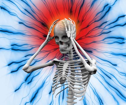 Digital skeleton having a headache