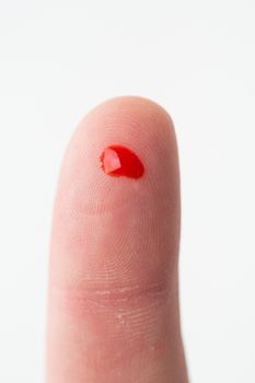 Blood on fingertip
