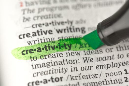 Creativity definition highlighted in green
