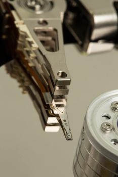 Close up of a disk drive