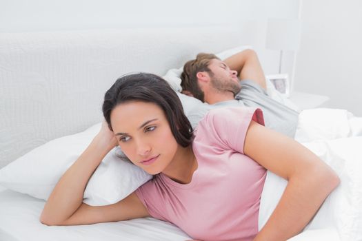 Woman annoyed that her partner is sleeping