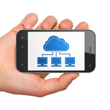 Cloud computing concept: Cloud Network on smartphone
