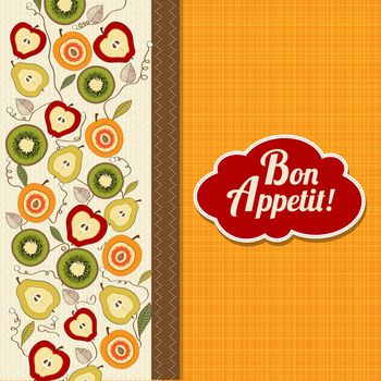 bon appetite card with fruits