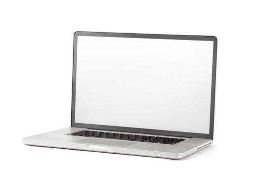 open blank laptop isolated on a white background