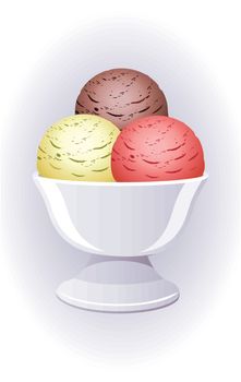 vector icecream in a bowl