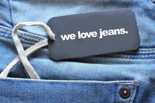 jeans with a tag