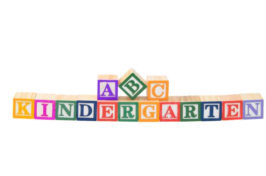 Baby blocks spelling Kindergarten