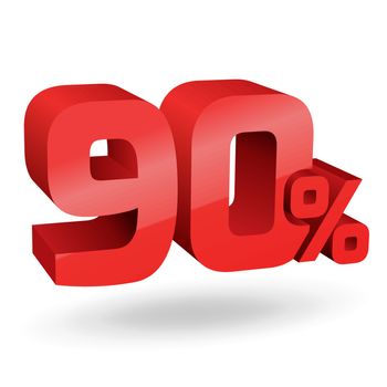 90% percent; digits. Vector illustration.