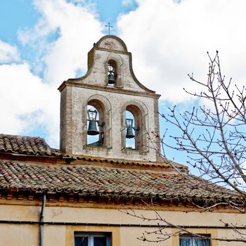 The old belfry of ancient church in Avila, "Castilla y Leon", Spain