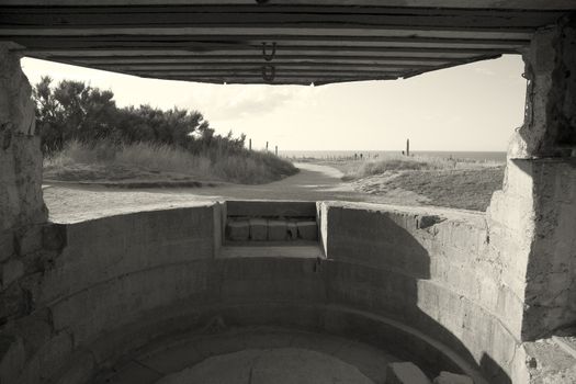 Bunker in the Pointe du Hoc, Cricqueville-en-Bessin, Normandie, 