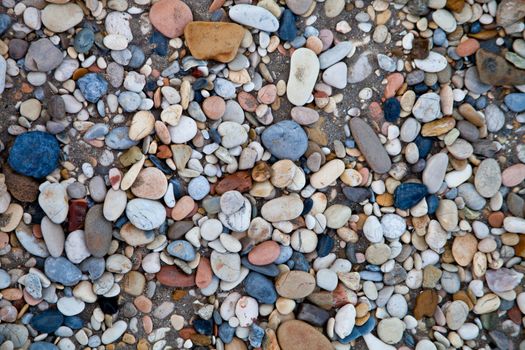colored sea pebbles