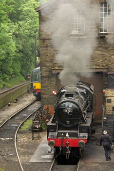 Steam locomotives in Haworth, UK