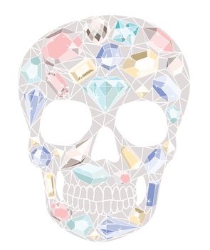 Skull with gemstones pattern