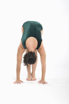 Woman in yoga position