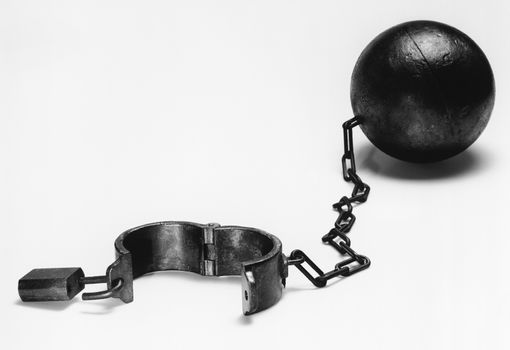 Ball and chain (b&w)