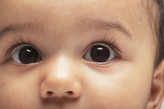 Closeup portrait of baby boy's face