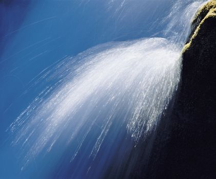 Spray from waterfall close-up