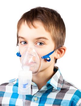 Child with inhaler mask