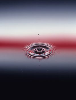 Droplets Hitting Water causing ripples close-up