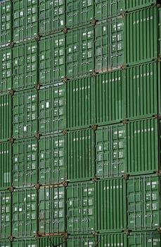 Shipping containers in storage yard