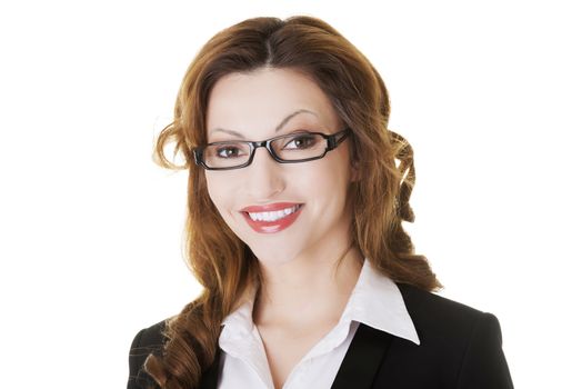 Portrait of attractive business woman in eye glasses.
