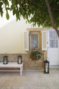 Cyprus terrace of colonial style house