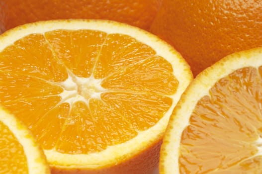 Detailed image of fresh juicy orange pieces