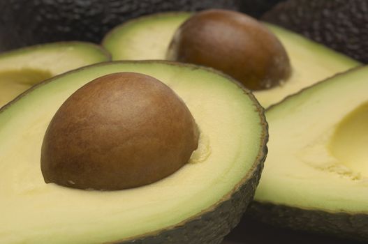 Detailed image of avocados with seeds