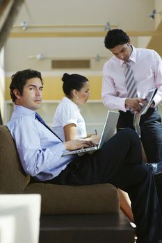 Young business people working in office