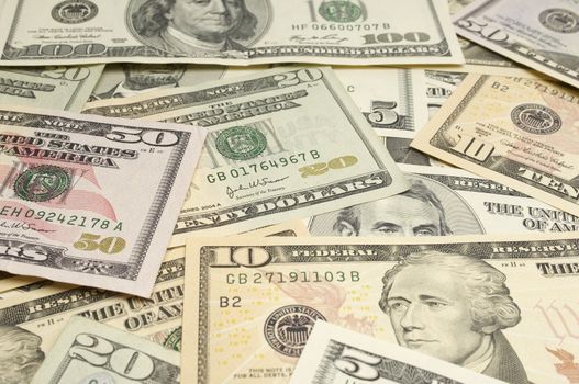 Full frame image of dollar bills