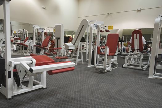 Interior view of a gym with equipment