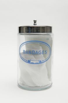 Isolated White Bandage Bottle