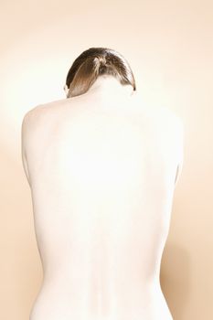 Young womans naked back