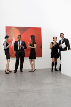 Group of people in art art gallery