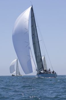 Yachts compete in team sailing event California