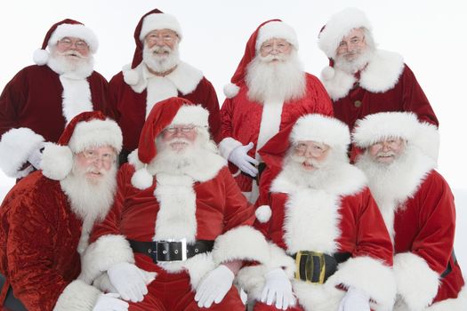 Group of men dressed as Santa Claus portrait